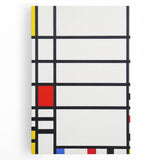 Abstract Geometric Wall Art - Mondrian's Modern Grid in Primary Colors