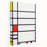 Abstract Geometric Wall Art - Mondrian's Modern Grid in Primary Colors
