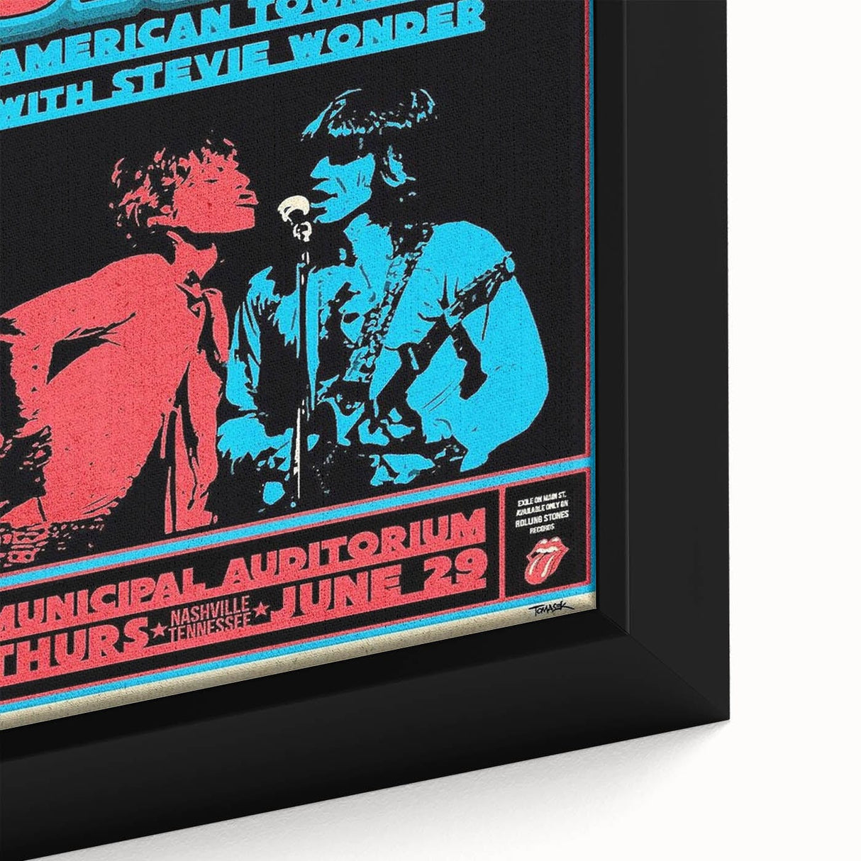 Rolling Stones 1972 American Tour Poster with Stevie Wonder