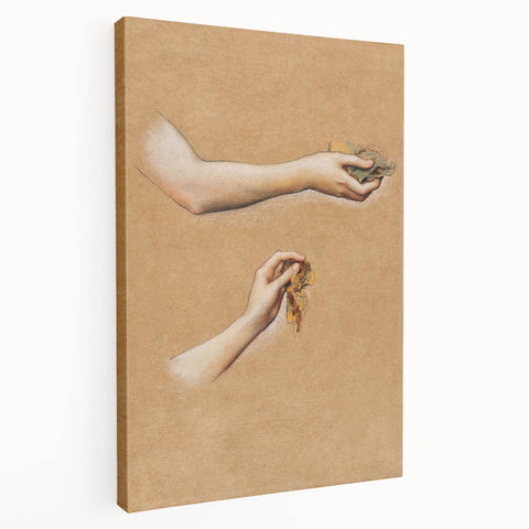 Romanticism Art: "Study of Arms" Sketch for Autumn Canvas Print