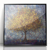 Abstract Golden Tree Wall Art – Modern Canvas & Framed Print