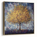 Abstract Golden Tree Wall Art – Modern Canvas & Framed Print