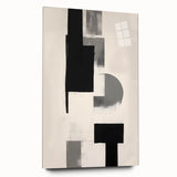 Abstract minimalist wall art displayed in a sleek acrylic frame, featuring soft pastel colors and geometric shapes, ideal for modern interior decor.