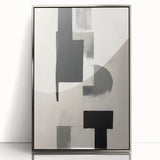 Framed abstract minimalist wall art featuring a silver acrylic finish, showcasing geometric patterns and elegant lines, perfect for modern home decor.