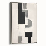 Framed abstract minimalist wall art in silver, showcasing a modern design with soft hues and elegant lines, perfect for contemporary interior decor.