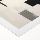 Abstract minimalist wall art on rolled canvas showcasing soft pastel colors and geometric shapes, ideal for modern home decor and artistic ambiance.