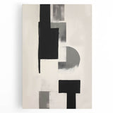 Abstract minimalist wall art on stretched canvas, showcasing soft pastel colors and geometric shapes, ideal for modern home decor. Perfect for living room or office.