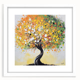 Abstract Autumn Tree Wall Art – Modern Canvas & Framed Print