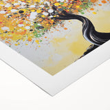 Abstract Autumn Tree Wall Art – Modern Canvas & Framed Print