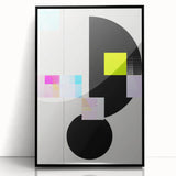 Framed abstract minimalist wall art featuring a sleek black acrylic design, perfect for modern decor, showcasing elegant simplicity and contemporary style.