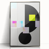 Framed abstract minimalist wall art featuring a silver-acrylic design, showcasing elegant geometric patterns and a sleek modern aesthetic, perfect for contemporary decor.