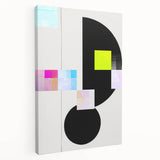 Abstract minimalist wall art on stretched canvas, showcasing soft beige and gray tones with a sleek side view, perfect for modern home decor.