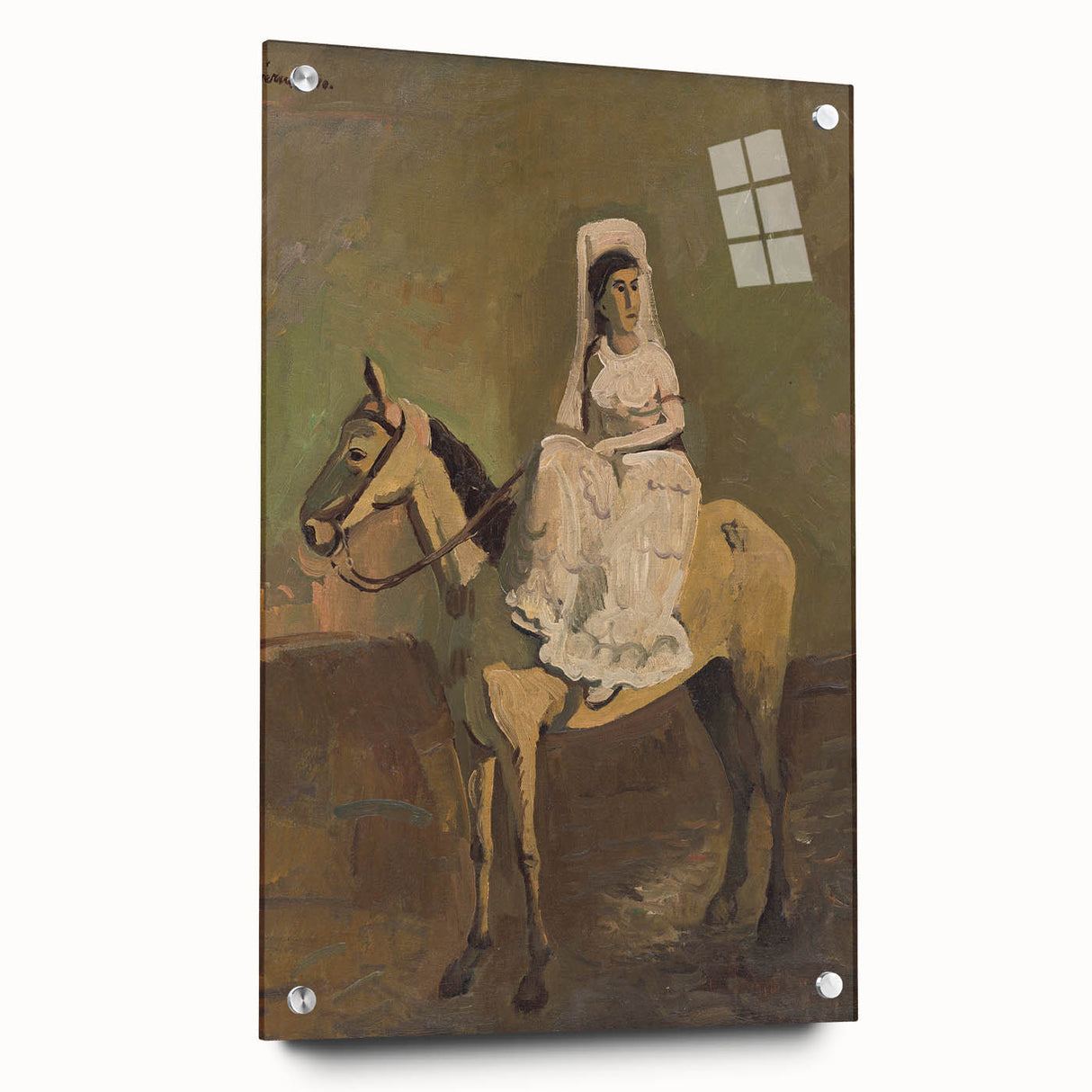 Vintage Equestrian Wall Art - Woman on Horseback in Earthy Tones