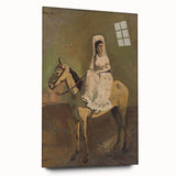 Vintage Equestrian Wall Art - Woman on Horseback in Earthy Tones