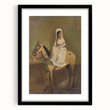 Vintage Equestrian Wall Art - Woman on Horseback in Earthy Tones