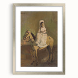 Vintage Equestrian Wall Art - Woman on Horseback in Earthy Tones