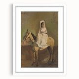 Vintage Equestrian Wall Art - Woman on Horseback in Earthy Tones