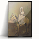 Vintage Equestrian Wall Art - Woman on Horseback in Earthy Tones