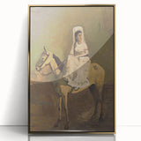 Vintage Equestrian Wall Art - Woman on Horseback in Earthy Tones