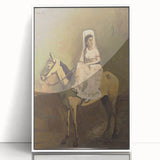 Vintage Equestrian Wall Art - Woman on Horseback in Earthy Tones