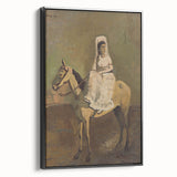 Vintage Equestrian Wall Art - Woman on Horseback in Earthy Tones