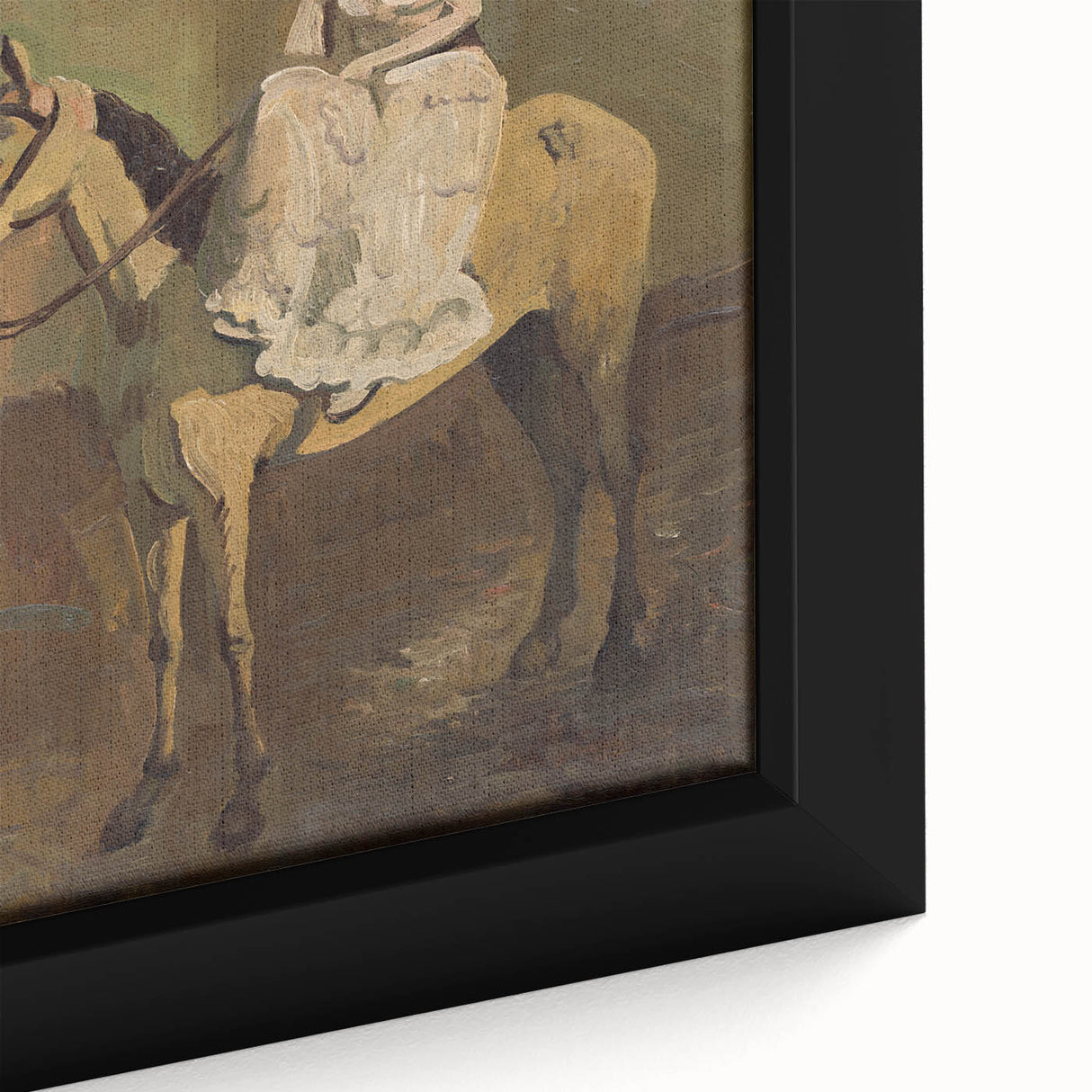 Vintage Equestrian Wall Art - Woman on Horseback in Earthy Tones