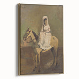Vintage Equestrian Wall Art - Woman on Horseback in Earthy Tones