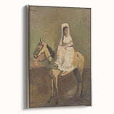 Vintage Equestrian Wall Art - Woman on Horseback in Earthy Tones