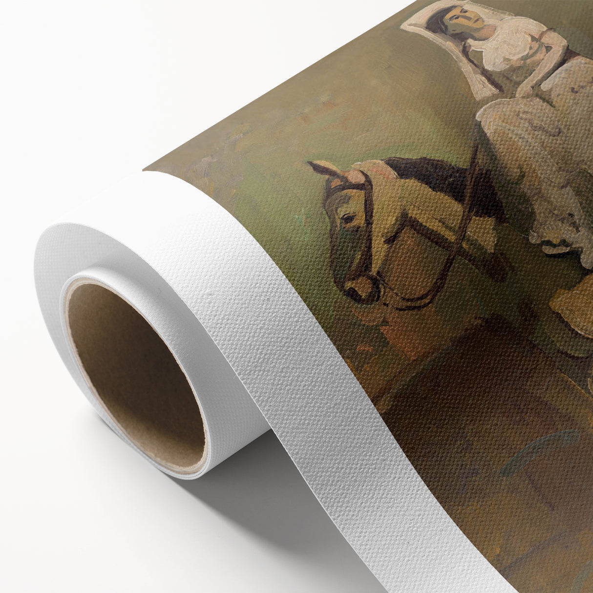Vintage Equestrian Wall Art - Woman on Horseback in Earthy Tones