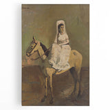 Vintage Equestrian Wall Art - Woman on Horseback in Earthy Tones