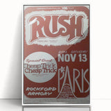 Rush 1970s Concert Poster - Special Guest Cheap Trick