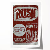Rush 1970s Concert Poster - Special Guest Cheap Trick