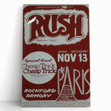Rush 1970s Concert Poster - Special Guest Cheap Trick