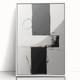 Framed abstract minimalist wall art featuring a white acrylic design, elegantly displayed from the front, perfect for modern home decor and artistic interiors.