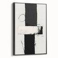 Framed minimalist black abstract wall art displayed from the side, showcasing its sleek design and elegant finish, perfect for modern home decor.