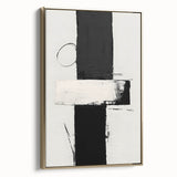 Framed abstract minimalist wall art showcasing a gold and white design with a sleek side view, perfect for modern decor and artistic spaces.