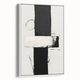 Abstract minimalist wall art canvas framed in white, showcasing a modern design with soft colors and clean lines, perfect for contemporary decor.