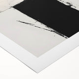 Abstract minimalist wall art on rolled canvas showcasing soft pastel colors and geometric shapes, perfect for modern decor. Packaged securely in a sturdy tube for easy shipping.