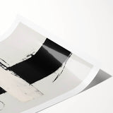 Abstract minimalist wall art print showcasing soft pastel colors and geometric shapes, rolled and ready for display in an eco-friendly cardboard tube. Perfect for modern home decor.