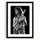Eddie Van Halen Guitar Legend Poster - Vintage Black & White Art