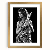 Eddie Van Halen Guitar Legend Poster - Vintage Black & White Art