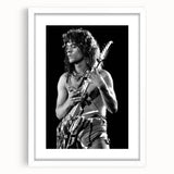 Eddie Van Halen Guitar Legend Poster - Vintage Black & White Art