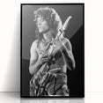 Eddie Van Halen Guitar Legend Poster - Vintage Black & White Art
