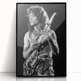 Eddie Van Halen Guitar Legend Poster - Vintage Black & White Art