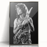 Eddie Van Halen Guitar Legend Poster - Vintage Black & White Art
