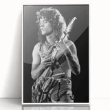 Eddie Van Halen Guitar Legend Poster - Vintage Black & White Art