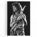 Eddie Van Halen Guitar Legend Poster - Vintage Black & White Art