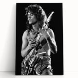 Eddie Van Halen Guitar Legend Poster - Vintage Black & White Art
