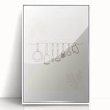 Art deco poster featuring geometric patterns in black and gold on white acrylic, ideal for nursery wall art.