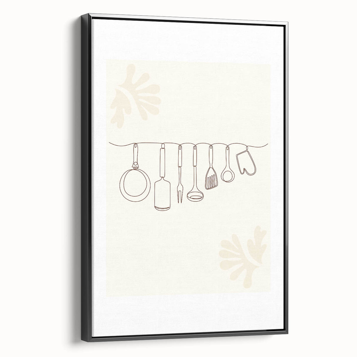 Black and white landscape art painting on framed canvas, featuring a vintage poster design, ideal for bedroom wall decor.